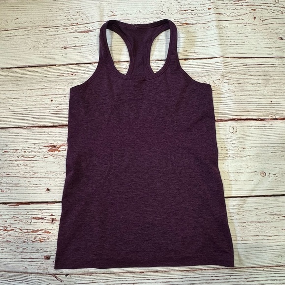 Lululemon Swiftly Tech Racerback in Black / Chilled Grape Sz 8 - Picture 3 of 11